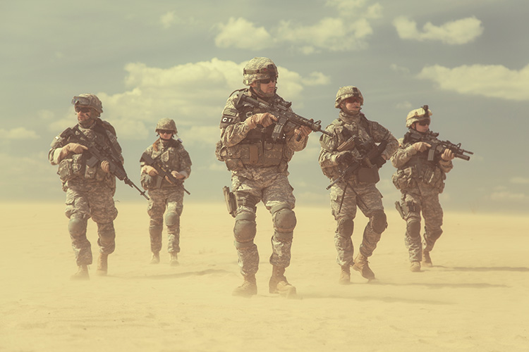 troops in the desert